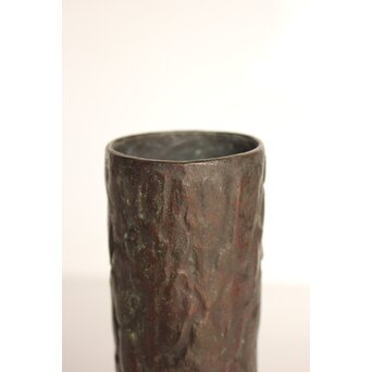 亀文堂 波多野正平造 青銅製花器/掛花　M009 