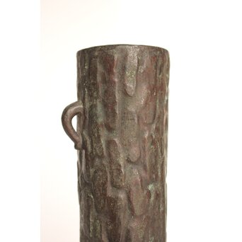 亀文堂 波多野正平造 青銅製花器/掛花　M009 