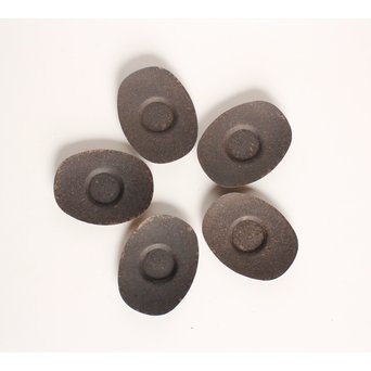 鉄打出小判型茶托 5客　M011