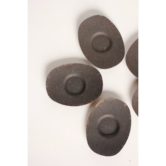 鉄打出小判型茶托 5客　M011 