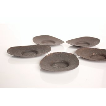 鉄打出小判型茶托 5客　M011 