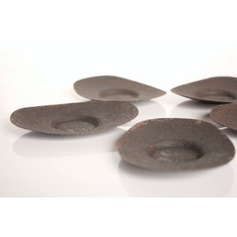 鉄打出小判型茶托 5客　M011 