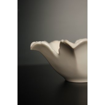 五代 清水六兵衛 白磁百合向付5客　P016 