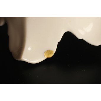 五代 清水六兵衛 白磁百合向付5客　P016 