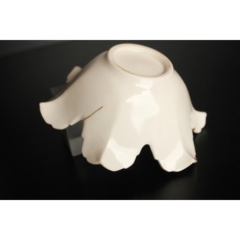 五代 清水六兵衛 白磁百合向付5客　P016 