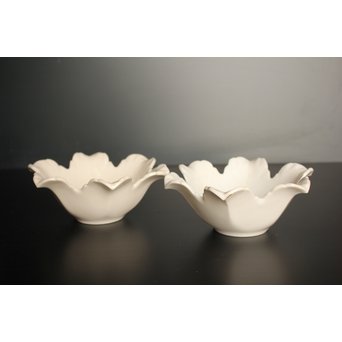 五代 清水六兵衛 白磁百合向付5客　P016 