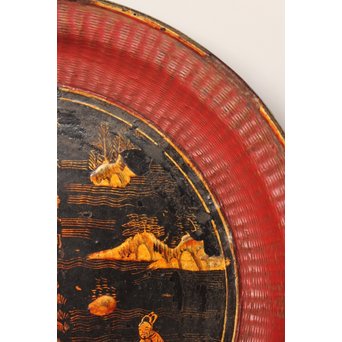 中国古玩 清朝期 唐物蒔絵銘々皿10枚　Q007 