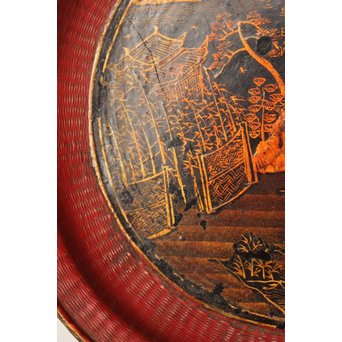 中国古玩 清朝期 唐物蒔絵銘々皿10枚　Q007 