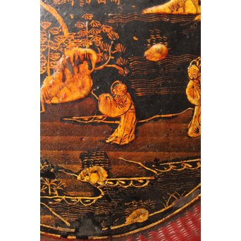 中国古玩 清朝期 唐物蒔絵銘々皿10枚　Q007 