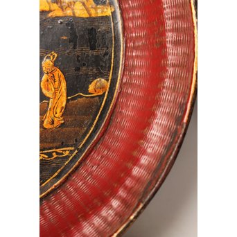 中国古玩 清朝期 唐物蒔絵銘々皿10枚　Q007 