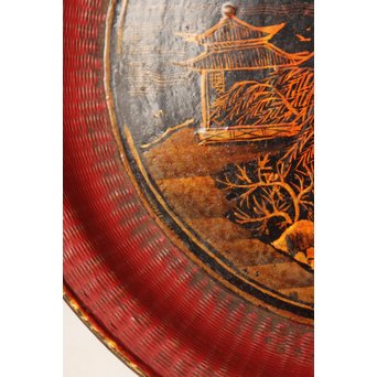 中国古玩 清朝期 唐物蒔絵銘々皿10枚　Q007 