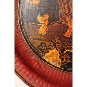 中国古玩 清朝期 唐物蒔絵銘々皿10枚　Q007 