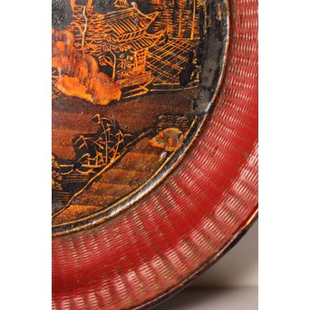 中国古玩 清朝期 唐物蒔絵銘々皿10枚　Q007 