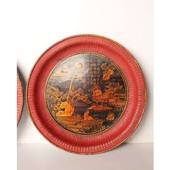 中国古玩 清朝期 唐物蒔絵銘々皿10枚　Q007 