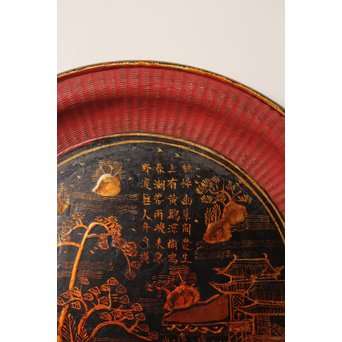 中国古玩 清朝期 唐物蒔絵銘々皿10枚　Q007 