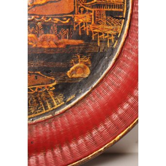 中国古玩 清朝期 唐物蒔絵銘々皿10枚　Q007 