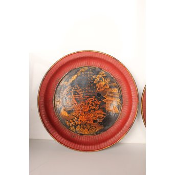 中国古玩 清朝期 唐物蒔絵銘々皿10枚　Q007 