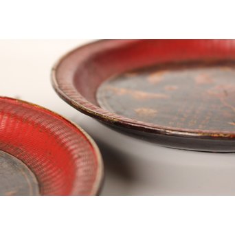 中国古玩 清朝期 唐物蒔絵銘々皿10枚　Q007 