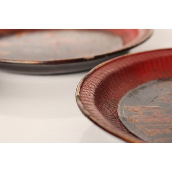 中国古玩 清朝期 唐物蒔絵銘々皿10枚　Q007 