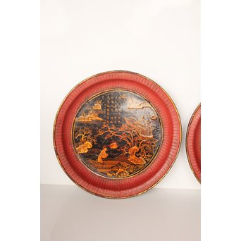 中国古玩 清朝期 唐物蒔絵銘々皿10枚　Q007 