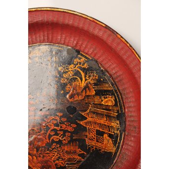 中国古玩 清朝期 唐物蒔絵銘々皿10枚　Q007 