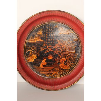 中国古玩 清朝期 唐物蒔絵銘々皿10枚　Q007 