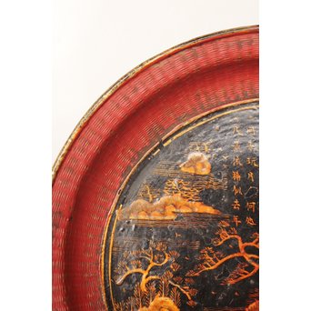 中国古玩 清朝期 唐物蒔絵銘々皿10枚　Q007 