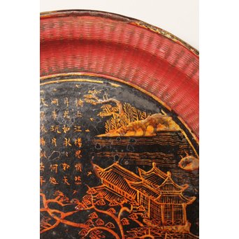 中国古玩 清朝期 唐物蒔絵銘々皿10枚　Q007 