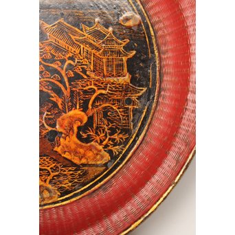 中国古玩 清朝期 唐物蒔絵銘々皿10枚　Q007 