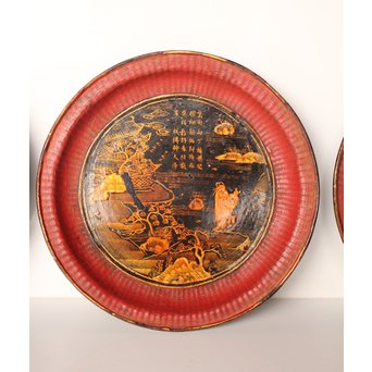 中国古玩 清朝期 唐物蒔絵銘々皿10枚　Q007 