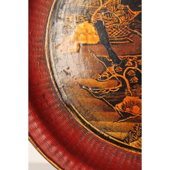 中国古玩 清朝期 唐物蒔絵銘々皿10枚　Q007 