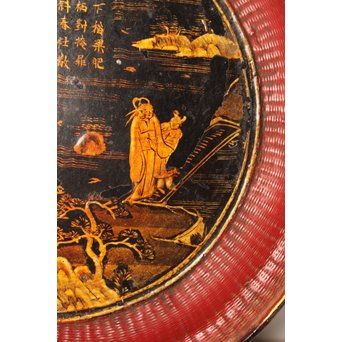 中国古玩 清朝期 唐物蒔絵銘々皿10枚　Q007 