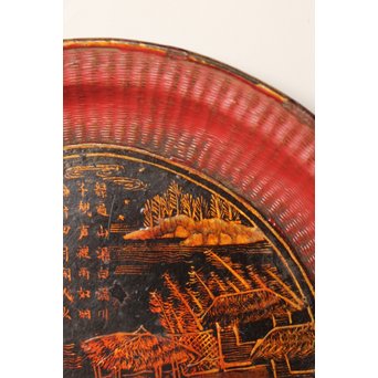 中国古玩 清朝期 唐物蒔絵銘々皿10枚　Q007 