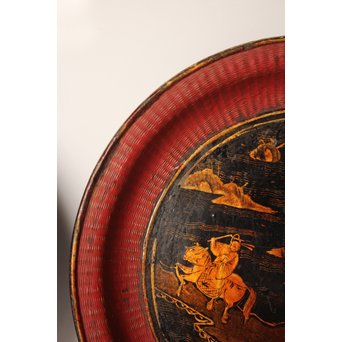 中国古玩 清朝期 唐物蒔絵銘々皿10枚　Q007 