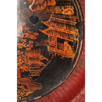 中国古玩 清朝期 唐物蒔絵銘々皿10枚　Q007 