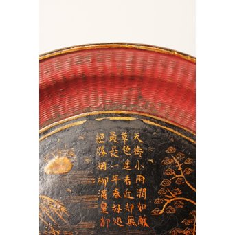 中国古玩 清朝期 唐物蒔絵銘々皿10枚　Q007 