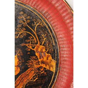 中国古玩 清朝期 唐物蒔絵銘々皿10枚　Q007 