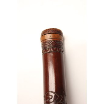 黄楊盖 竹彫十六羅漢圖香筒  U019 