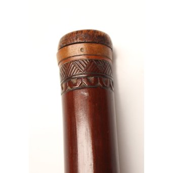 黄楊盖 竹彫十六羅漢圖香筒  U019 