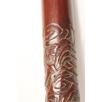 黄楊盖 竹彫十六羅漢圖香筒  U019 