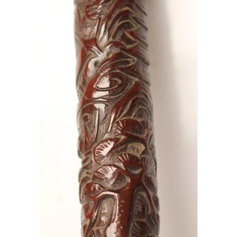 黄楊盖 竹彫十六羅漢圖香筒  U019 