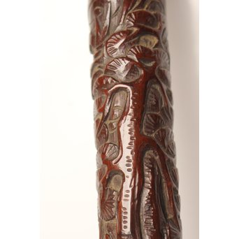 黄楊盖 竹彫十六羅漢圖香筒  U019 