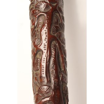 黄楊盖 竹彫十六羅漢圖香筒  U019 