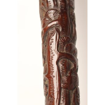 黄楊盖 竹彫十六羅漢圖香筒  U019 