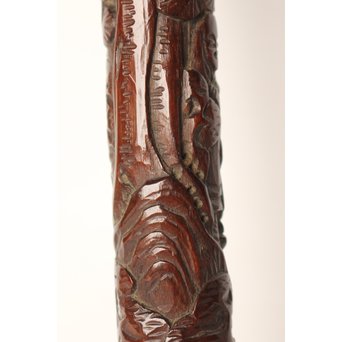 黄楊盖 竹彫十六羅漢圖香筒  U019 