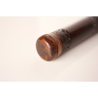 黄楊盖 竹彫十六羅漢圖香筒  U019 