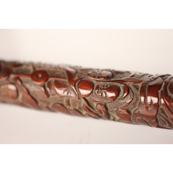 黄楊盖 竹彫十六羅漢圖香筒  U019 