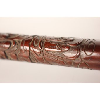 黄楊盖 竹彫十六羅漢圖香筒  U019 