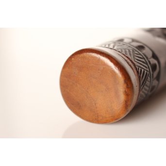 黄楊盖 竹彫十六羅漢圖香筒  U019 