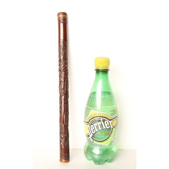 黄楊盖 竹彫十六羅漢圖香筒  U019 